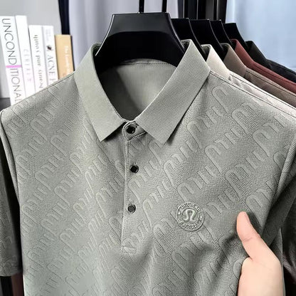 Mocha Luxe Textured Polo