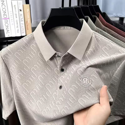 Mocha Luxe Textured Polo