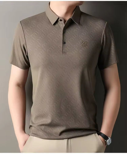 Mocha Luxe Textured Polo