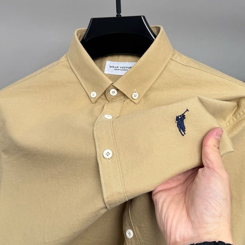 Camel Mist Polo Cotton Shirt For Men