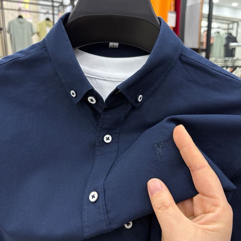 Celestial Blue Polo Cotton Shirt For Men