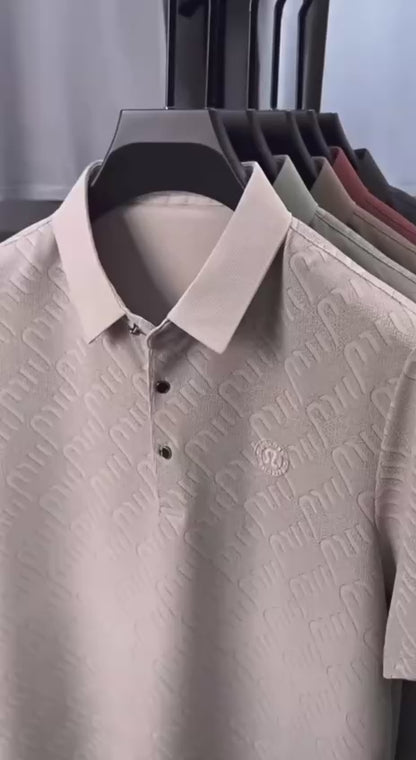 Mocha Luxe Textured Polo