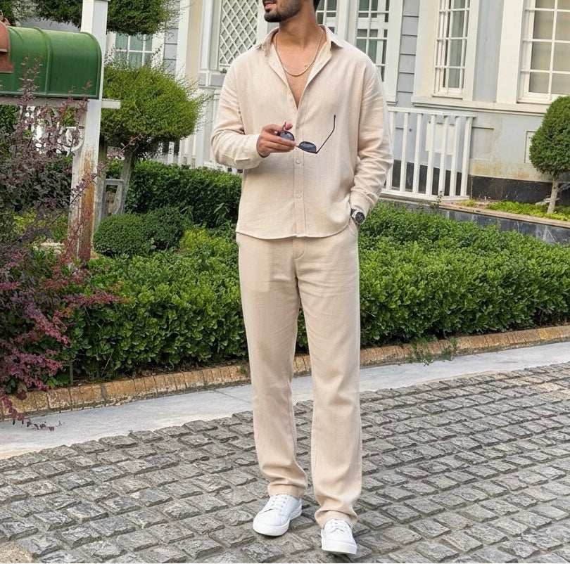 Men’s Pure Linen Co-ord Set – Signature Edition