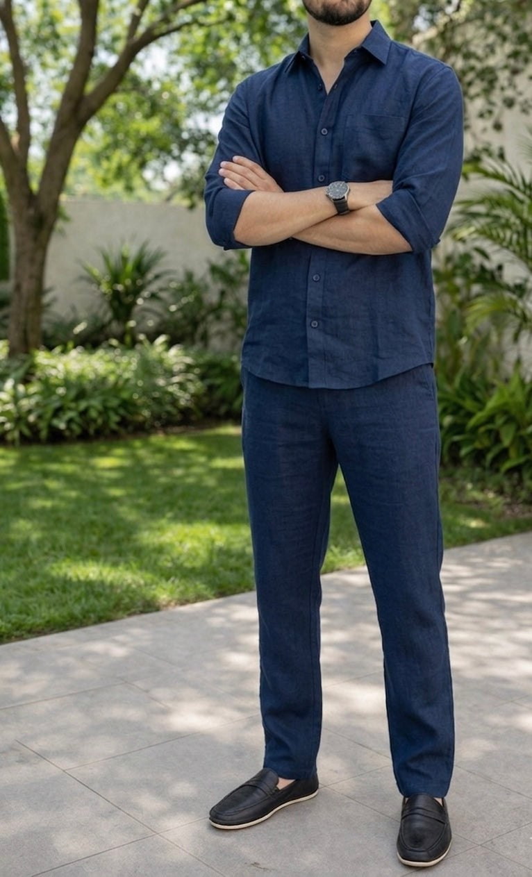 Breathable Linen Cord Co-Ord Set for Men