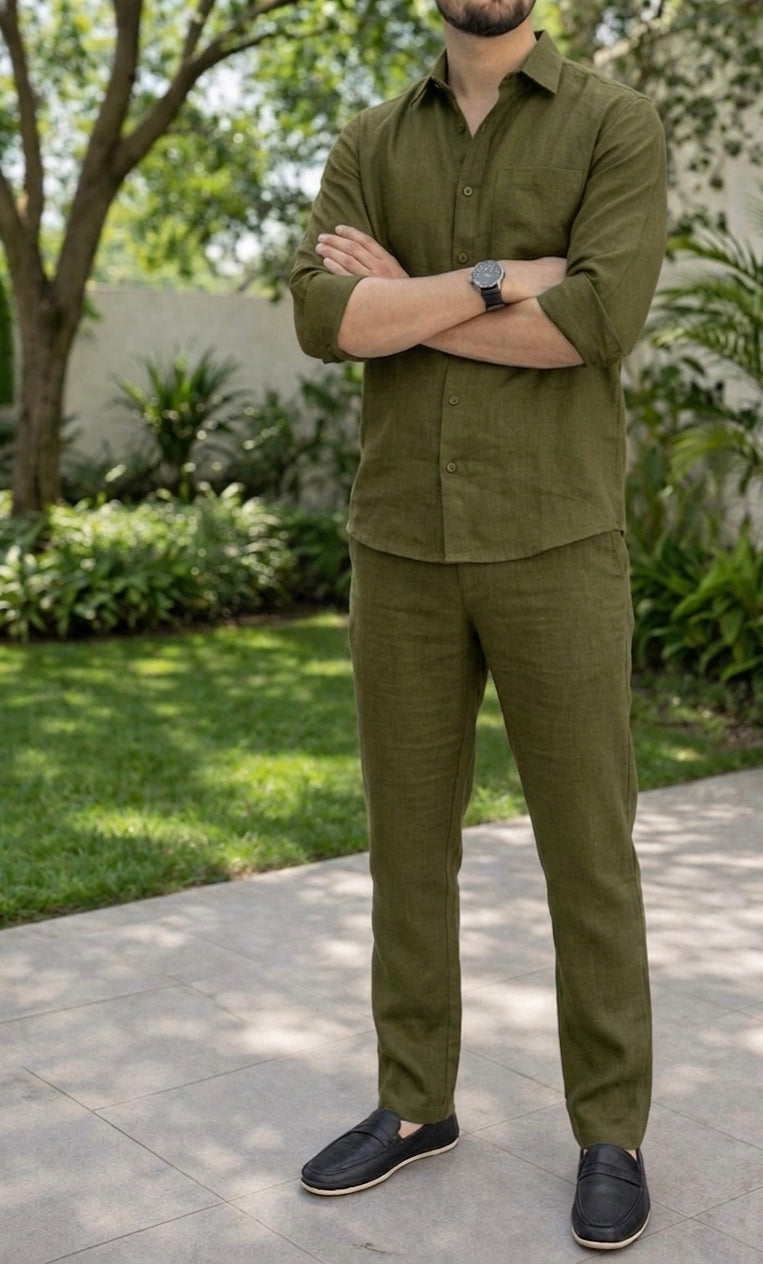 Breathable Linen Cord Co-Ord Set for Men