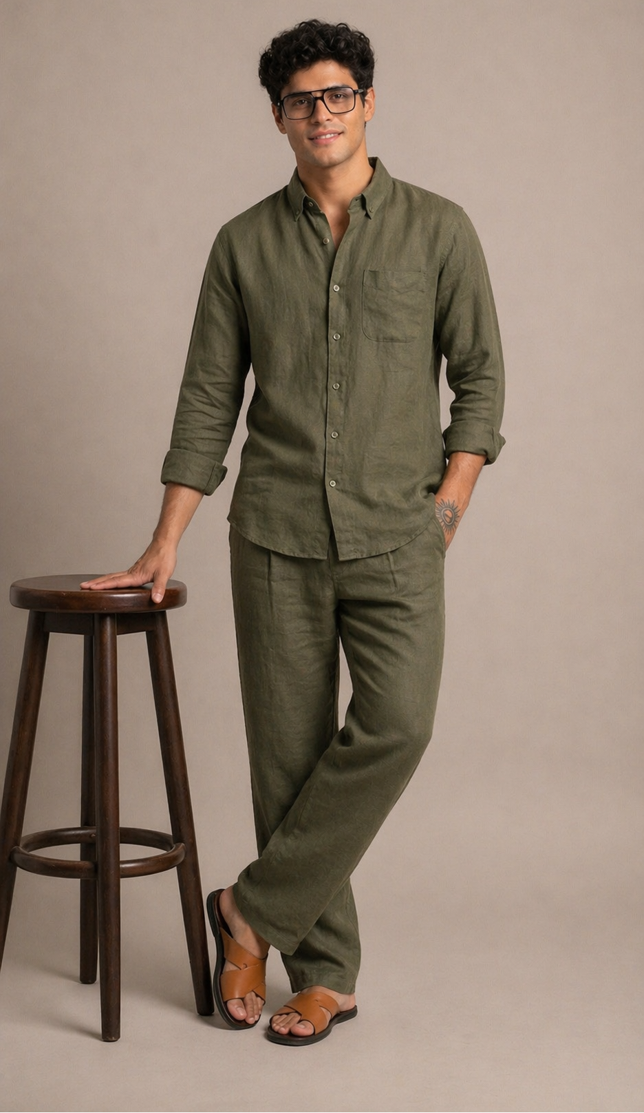 Breathable Linen Cord Co-Ord Set for Men