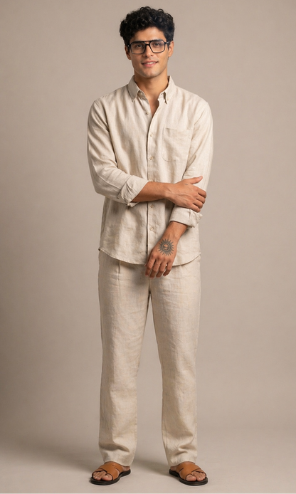 Breathable Linen Cord Co-Ord Set for Men