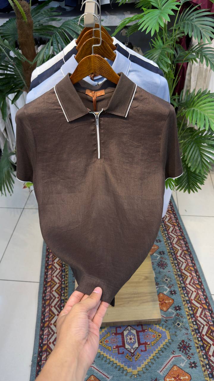 Linen Elite Zip Polo