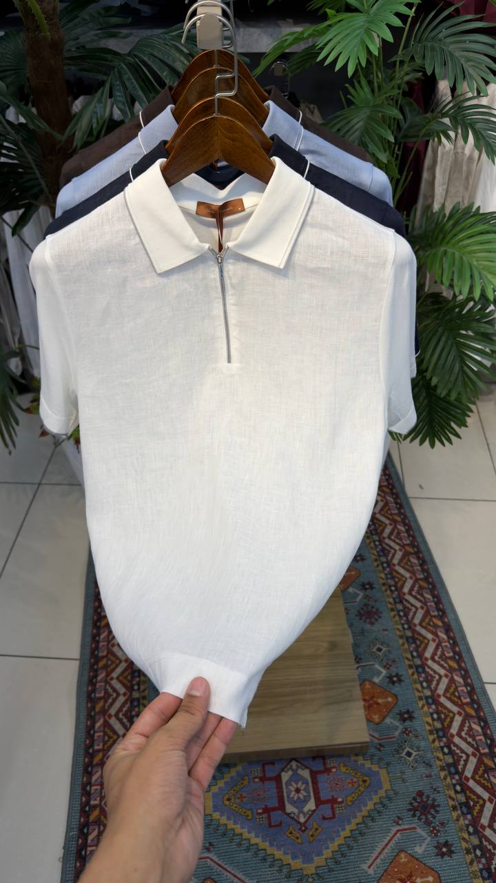 Linen Elite Zip Polo
