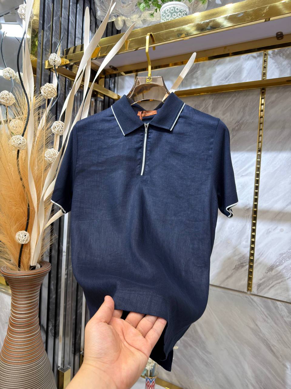 Linen Elite Zip Polo
