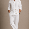 Breathable Embroidery Linen Men's Co-ord Set