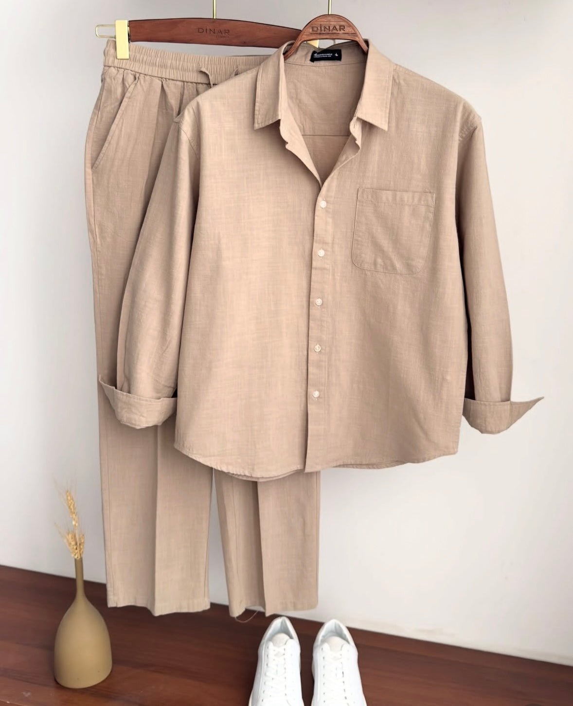 Modern  Linen Top & Bottom Set for Men