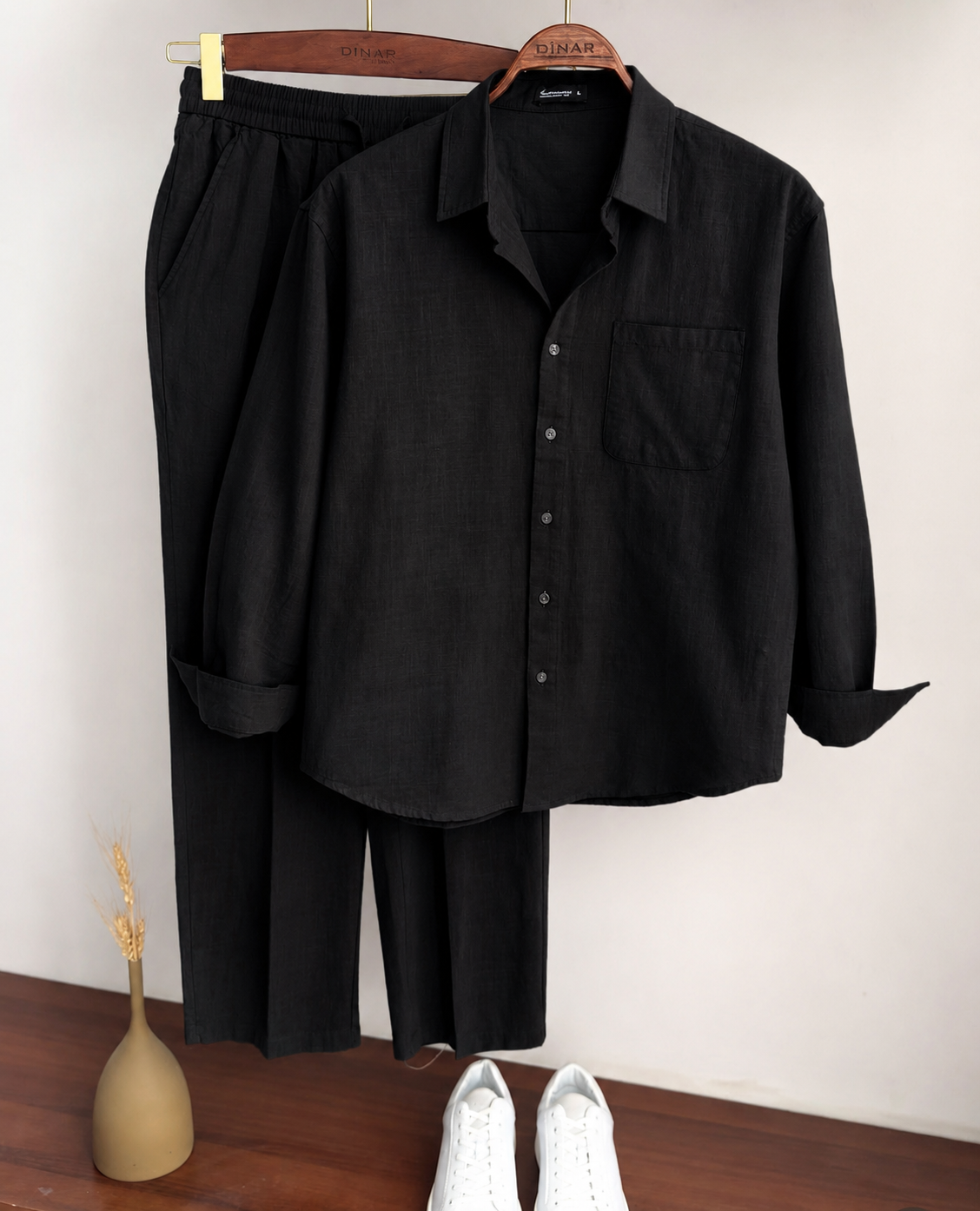 Modern  Linen Top & Bottom Set for Men