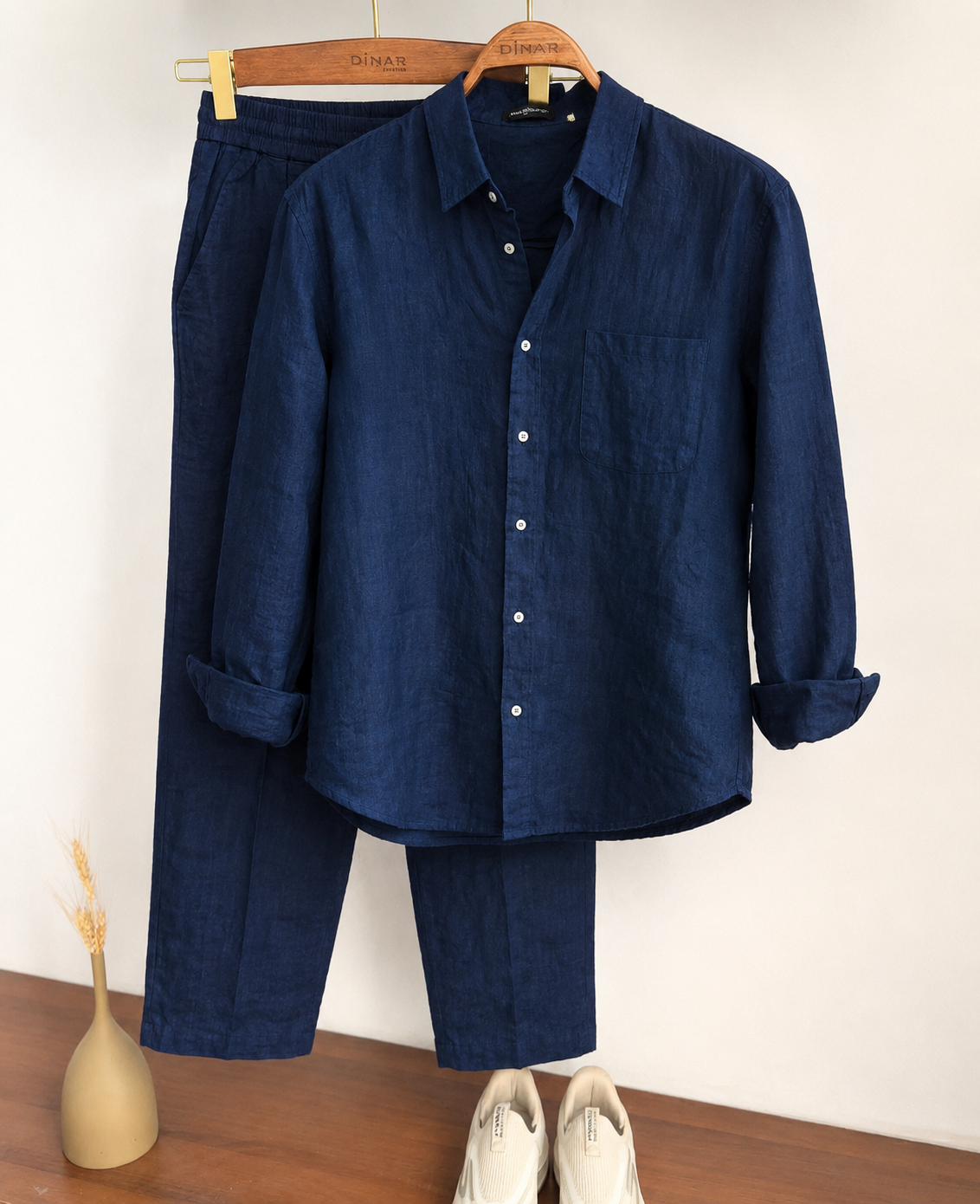 Modern  Linen Top & Bottom Set for Men