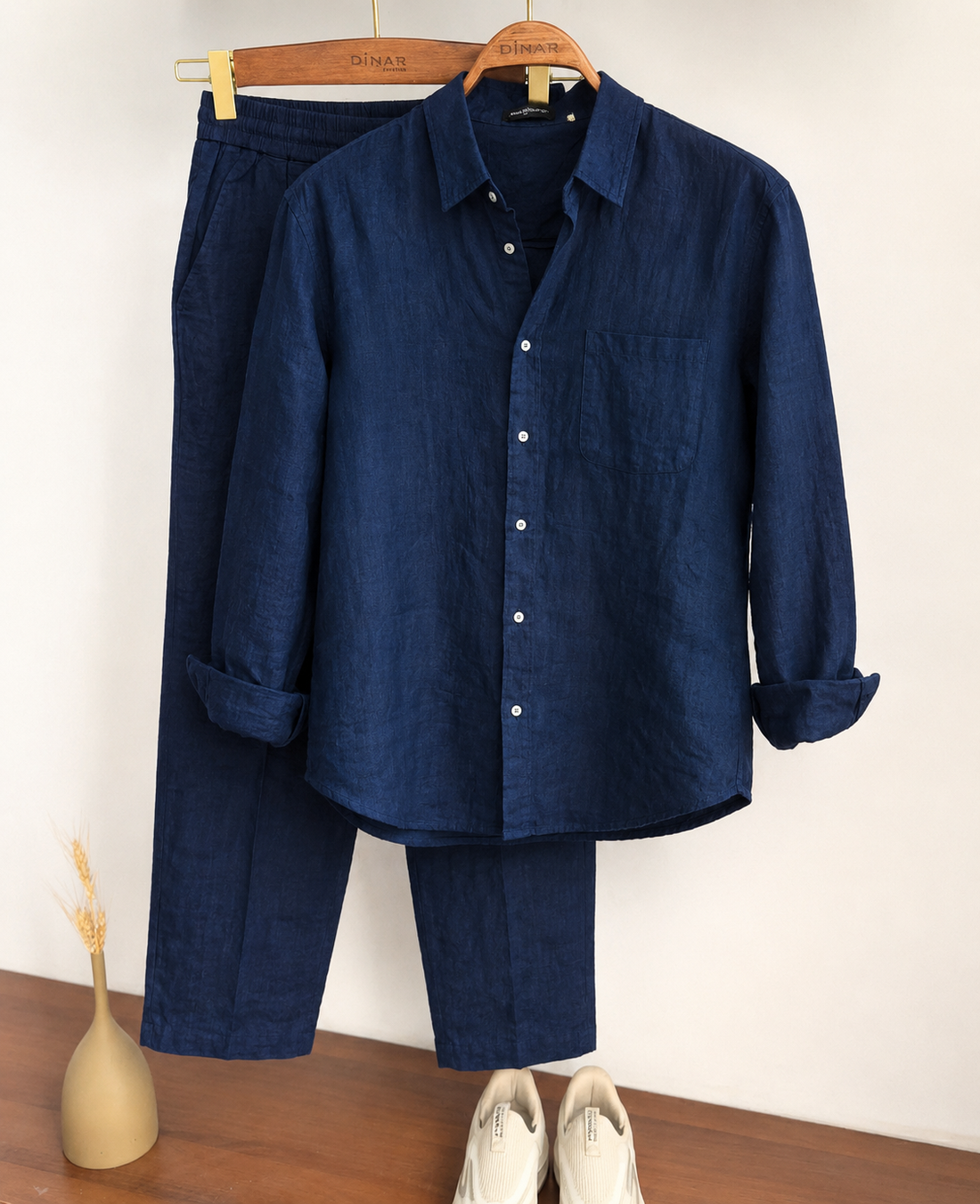 Modern  Linen Top & Bottom Set for Men