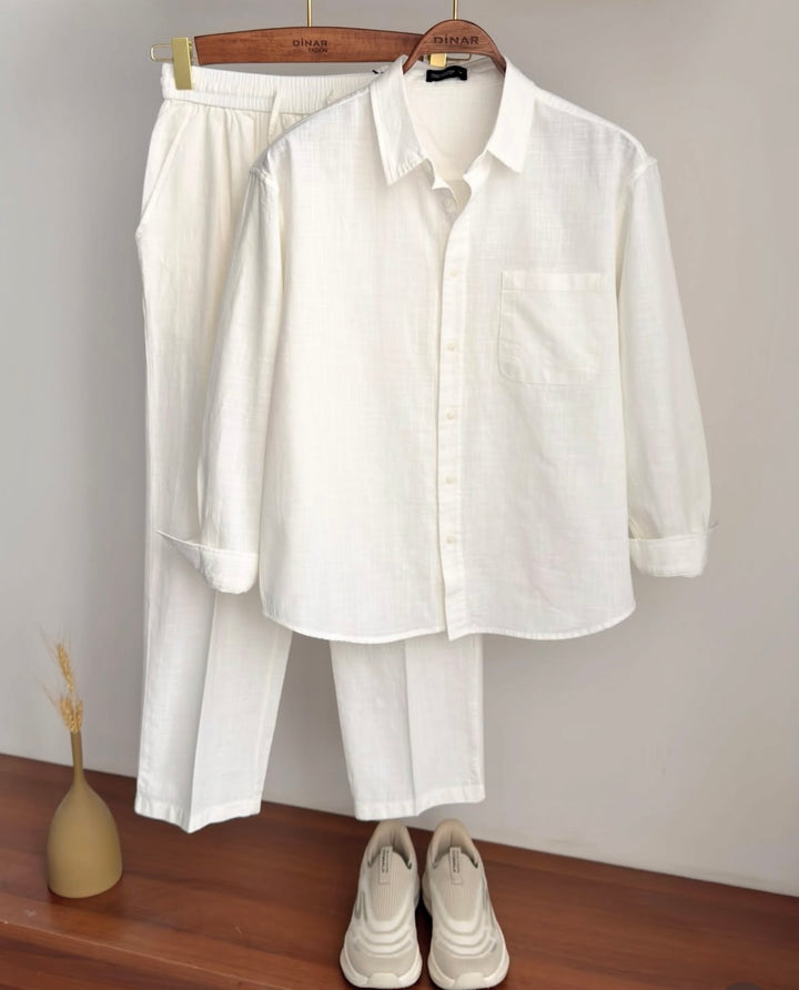Modern  Linen Top & Bottom Set for Men