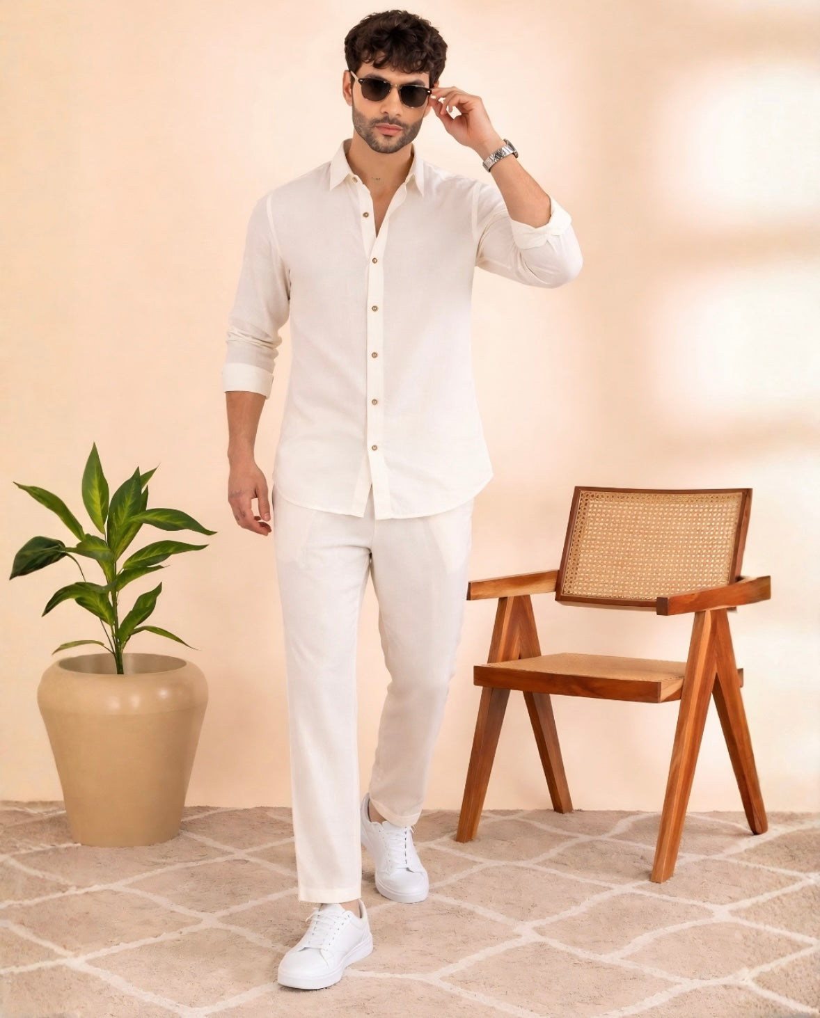 Relaxed Fit Linen Co-Ord Set