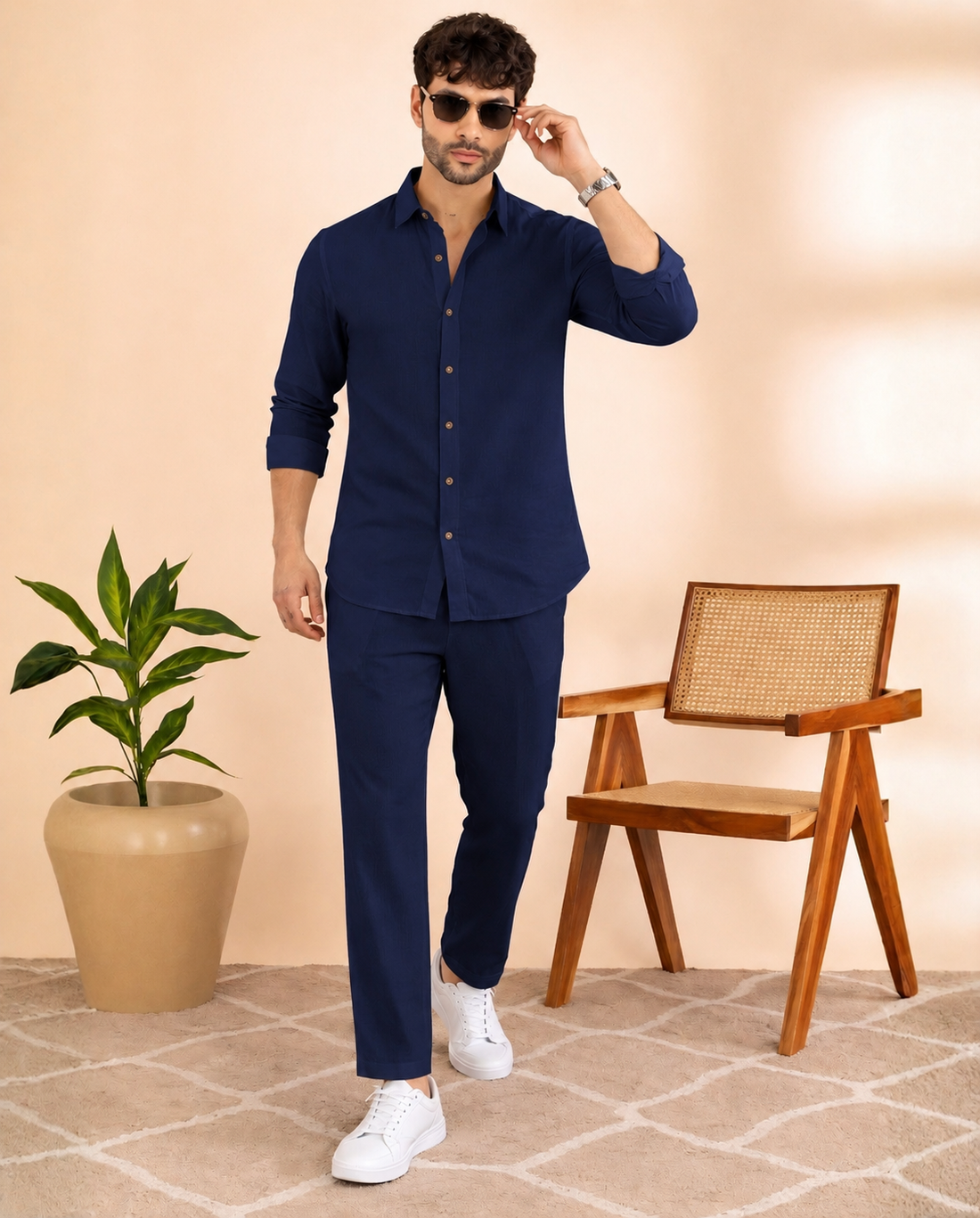 Relaxed Fit Linen Co-Ord Set