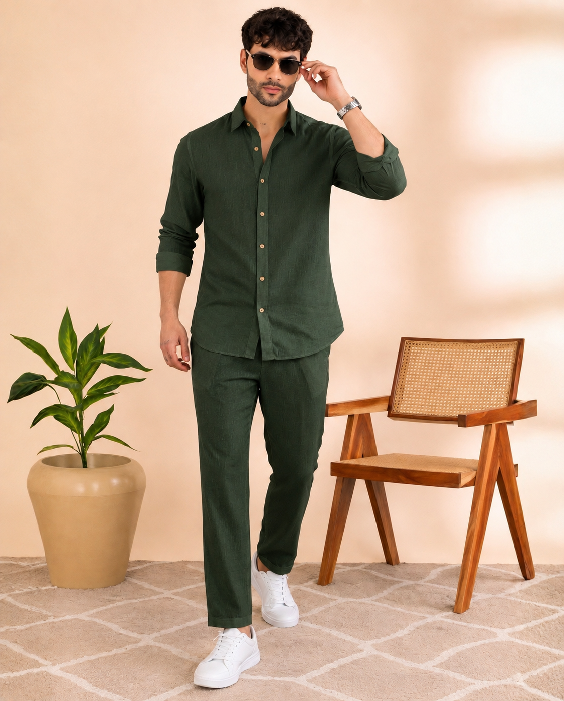 Relaxed Fit Linen Co-Ord Set