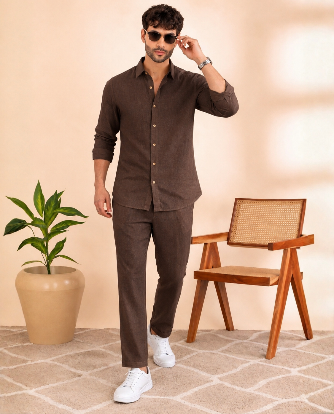 Relaxed Fit Linen Co-Ord Set