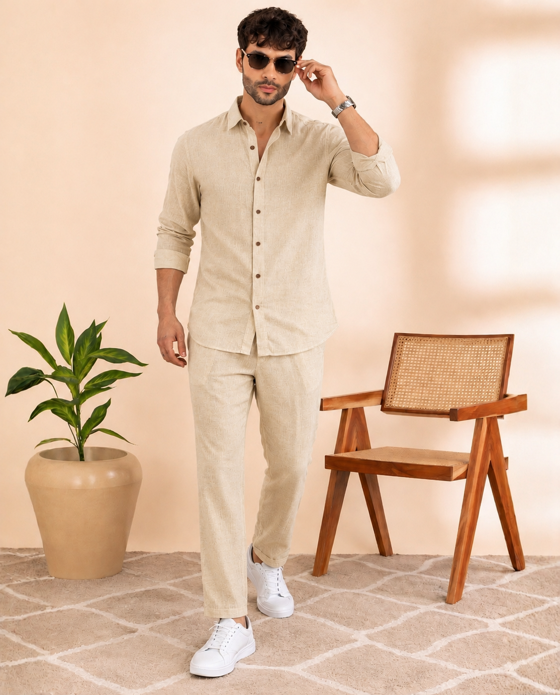Relaxed Fit Linen Co-Ord Set
