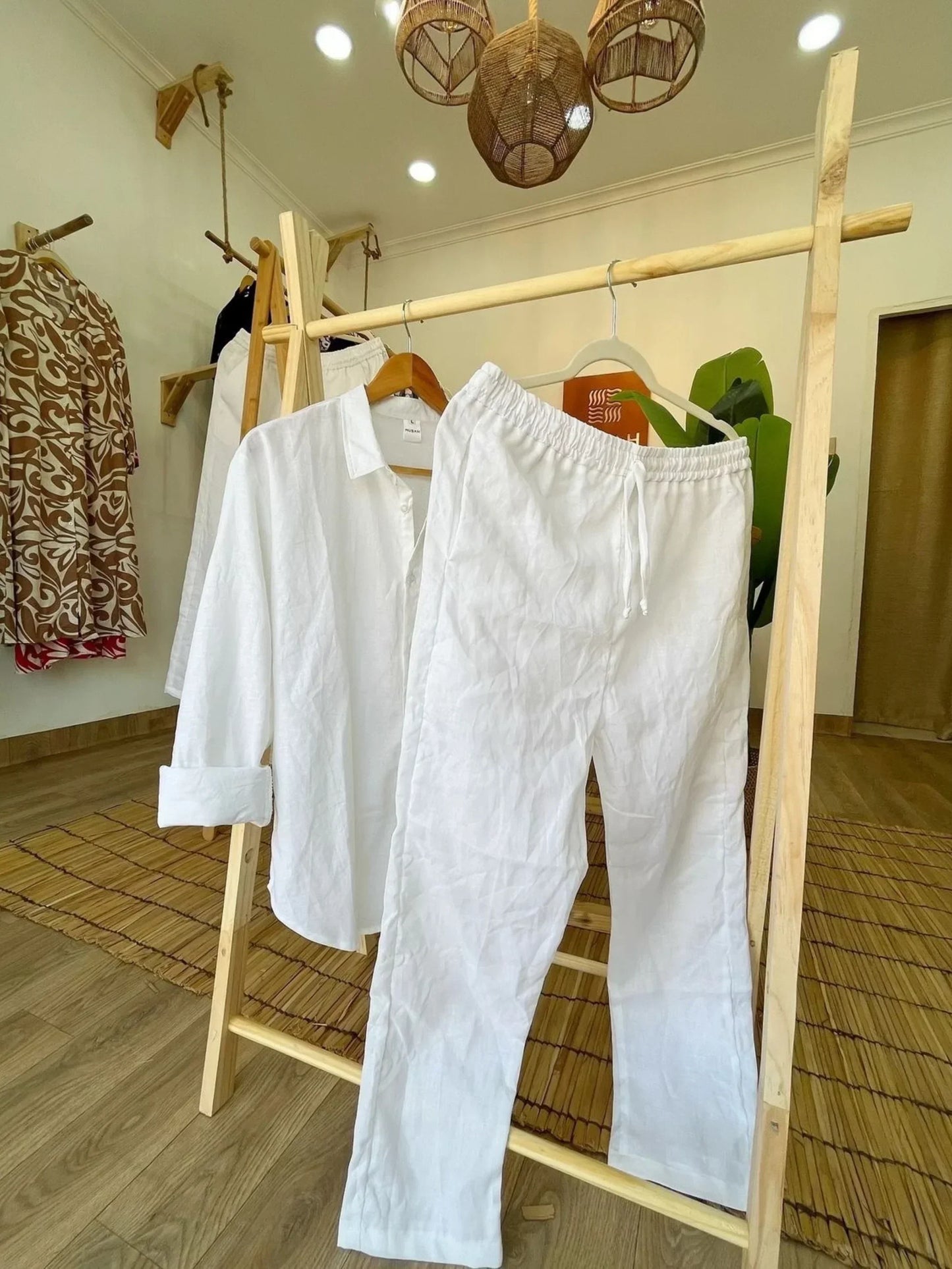 Top & Bottom Linen Set, Premium Style