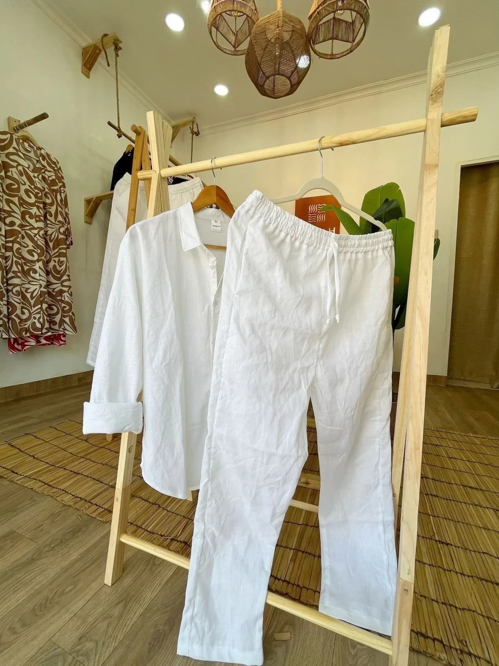 Top & Bottom Linen Set, Premium Style