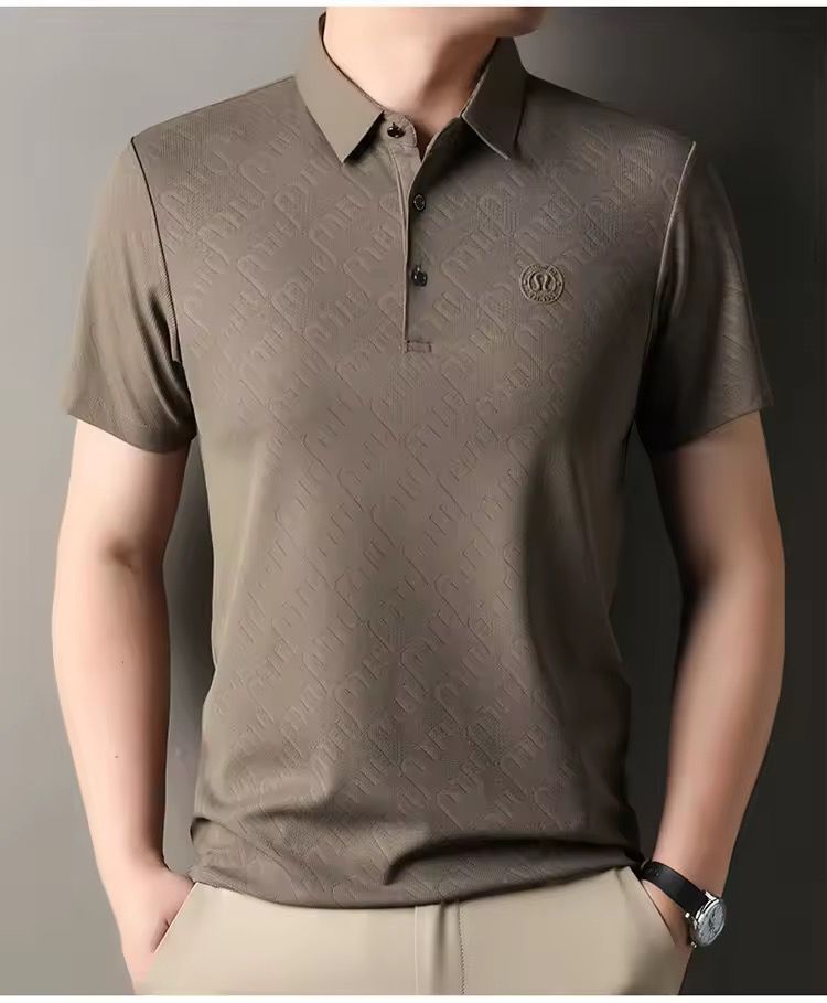 Mocha Luxe Textured Polo