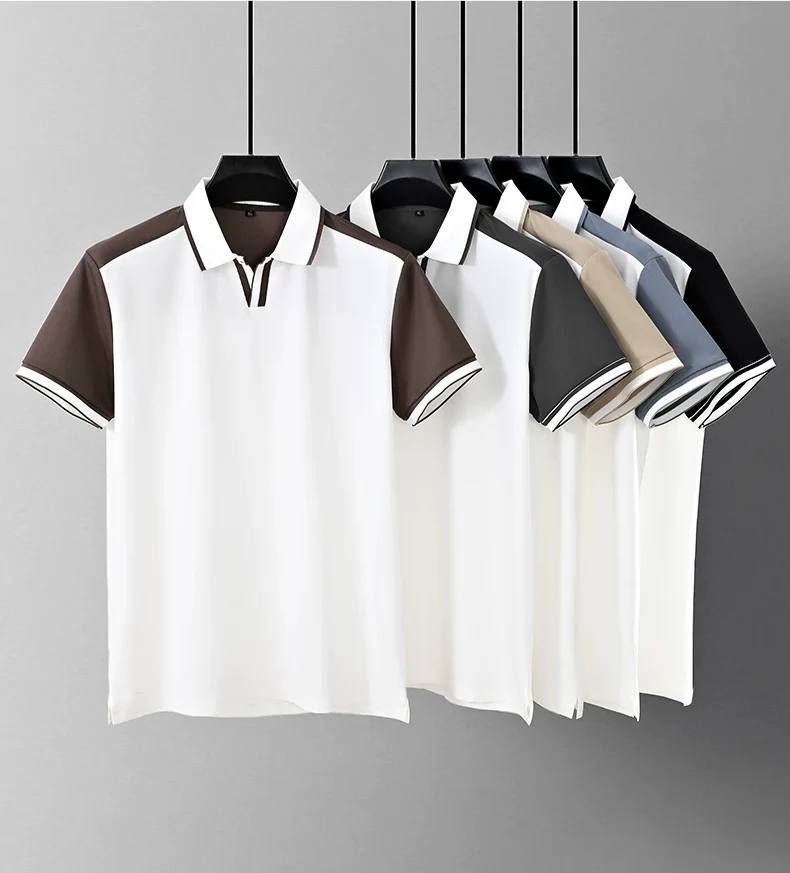 Santoro Dual-Tone Striped Collar Polo 
