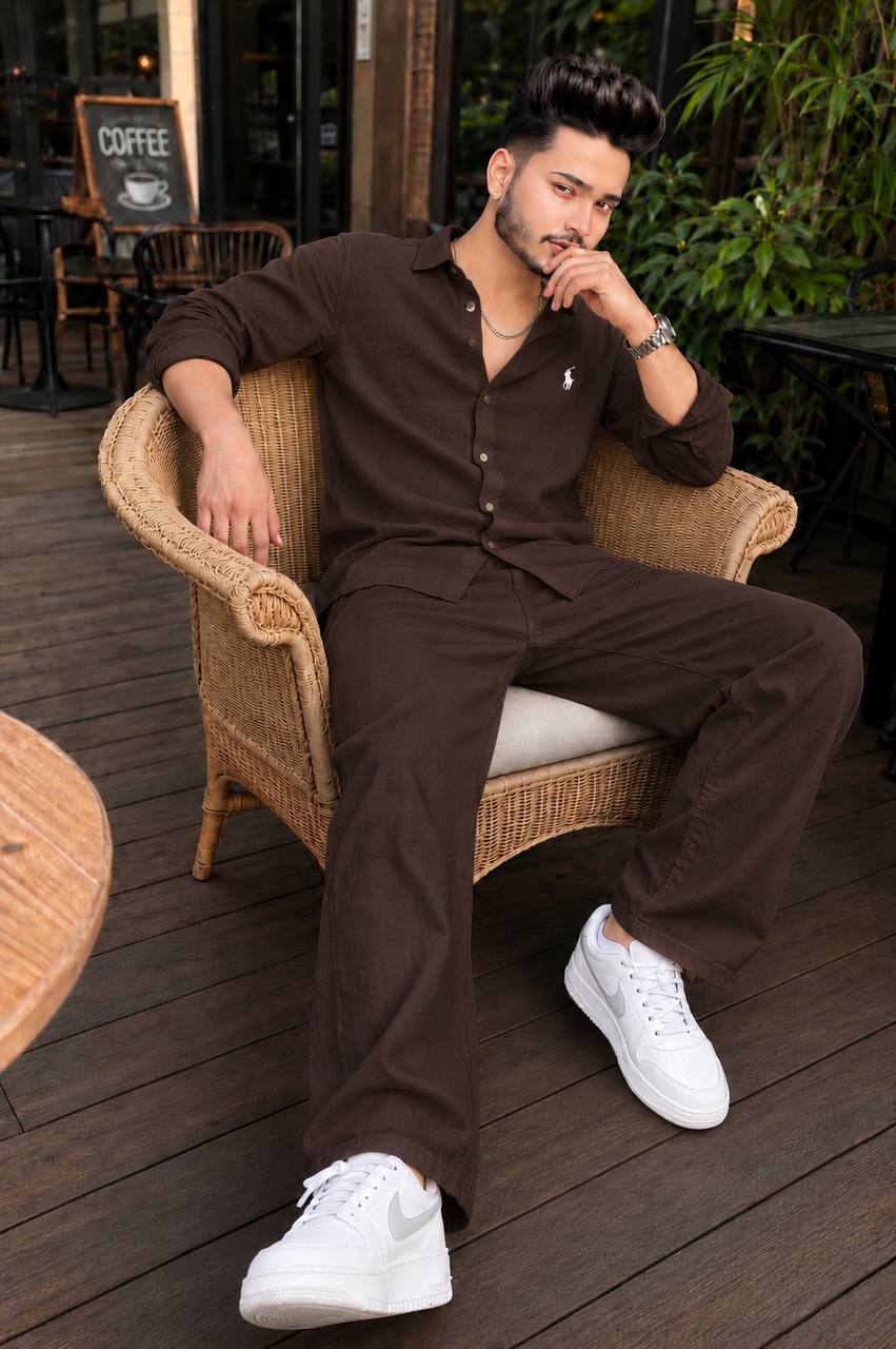 Men's Relaxed Fit Linen Set