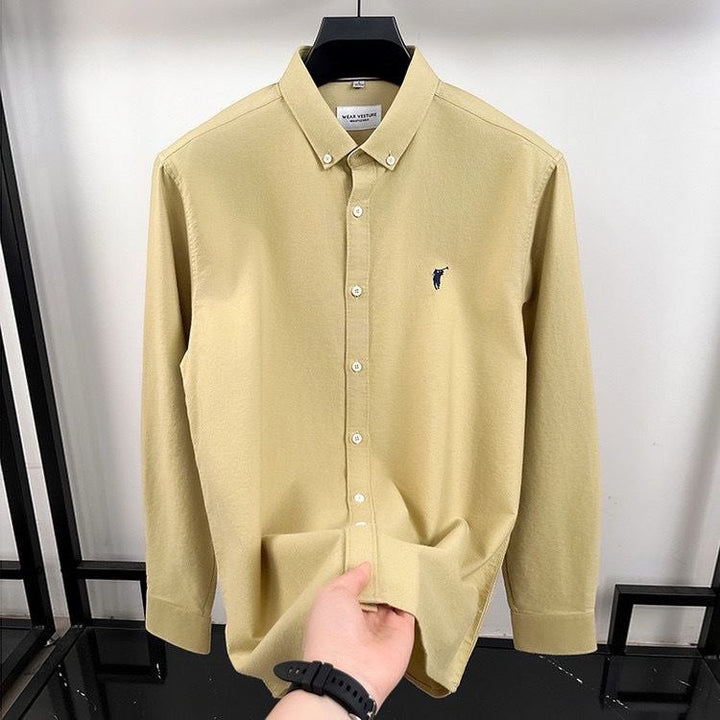 Camel Mist Polo Cotton Shirt For Men