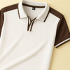 Santoro Dual-Tone Striped Collar Polo 