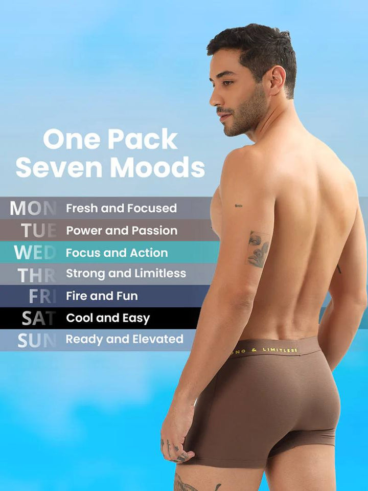 Everyday Expression | Men's Micro-Modal Trunks | Pack Of 7 | Free Pouch Worth ₹499