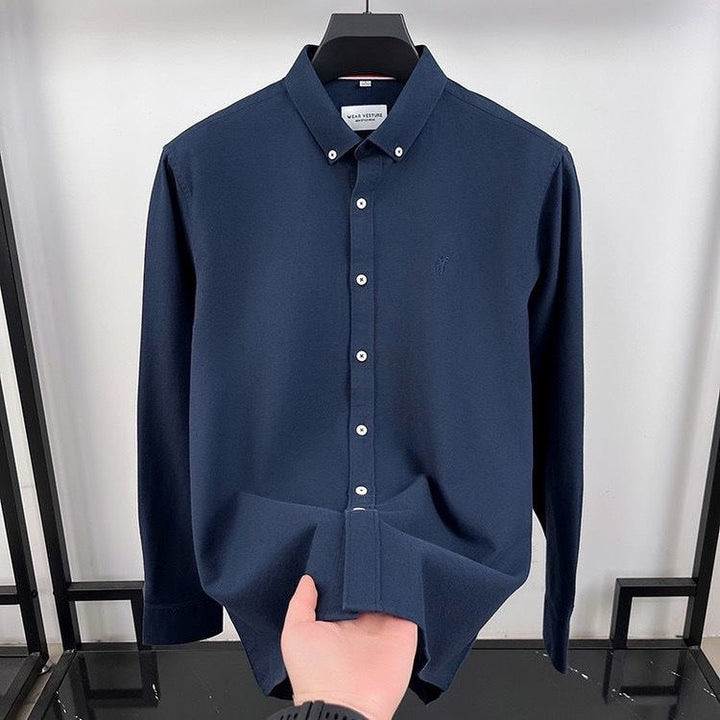 Celestial Blue Polo Cotton Shirt For Men