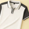 Santoro Dual-Tone Striped Collar Polo 